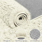 5x8 Area Rugs for Living Room: Soft Fluffy Shag Cream White Rugs for Bedroom, Non Slip Large Fuzzy Plush Rug Indoor Floor Carpet for Nursery Kids Boys Girls Room, Dorms, Playroom, Modern Home Decor