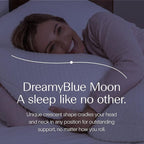 DreamyBlue Moon Pillow • Adjustable Loft, Luxury Cover, Shredded Memory Foam • for Back, Side and Combination Sleepers • Neutral Alignment for All • CertiPUR-US Certified Foam (King)