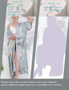 Aensso Long Soft Lightweight Silky Kimonos Robes for Women, Luxury Japanese Floral Womens Kimono Robe