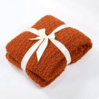Home Soft Things Chunky Knit Basket Weave Throw Blanket 50"x60" - Boho Soft Microfiber with Braided Tassels - All Season Cozy Decorative Throw for Couch, Sofa, Bed, Indoor & Outdoor - Rust