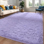 Lavender Area Rugs 4x6 Feet Rug for Bedroom Living Room, Cute Indoor Shaggy Carpets, Plush Rug for Kids Room, Fluffy Purple Rugs for Girls Boys Nursery Room Home Decor