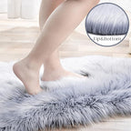 Ashler Faux Fur Rug, Fluffy Shaggy Area Rug Ultra Soft 3 x 5 Feet Rectangle Fur Rug Frosted Bottom Blue Fuzzy Rug Machine Washable Shag Rug, Nursery Decor Throw Rugs for Bedroom, Living Room