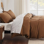 Bedsure Duvet Cover King Size - Soft Double Brushed Bedding Set for Kids & Adults, Zipper Closure, 3 Pieces, Includes 1 Duvet Cover (104"x90") & 2 Pillow Shams, NO Comforter, Brown