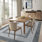 RUGSREAL Boho Rug 4x6 Bedroom Machine Washable Rug Braided Print Indoor Non Slip Throw Carpet Moroccan Area Rugs Stain Resistant Farmhouse Rustic Accent Rug for Living Room Home Decor, Grey