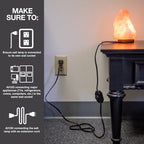 Himalayan Pink Salt Lamp Basket & Dimmer Cord Bulb