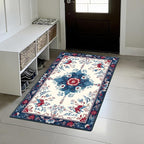 Area Rug 2x3 ft Entry Rug Washable Boho Rugs Non Slip Low Pile Floral Door Mat Small Carpet for Nursery, Bedroom, Bedside, Kids Room, Office, Dining Room