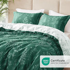 Love's cabin Emerald Twin Comforter Set - Twin XL Size Comforter Set Dorm Bedding, 2 Pieces Cute Floral Bedding, Soft Reversible Flowers Comforter, 1 Comforter & 1 Pillow Sham