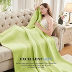 L'AGRATY Knitted Weighted Blanket - 50x60, 10lbs Cooling Chunky Knit Heavy Blanket for Adults, Braided Crochet Throw, Thick Cable Yarn, Machine Washable