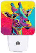 Giraffe Night Lights Plug Into Wall, Modern Playful Colorful Patterns Abstract Shapes None Peach Smart Outlet Plug in Led Night Light Lamp for Living Room Family Room Bedroom Decor 1pcs
