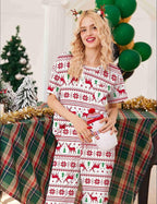 Ekouaer Womens Satin Silky Pajama Set Short Sleeve Shirt with Long Pajama Pant Set Soft PJ Loungewear