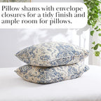 Southshore Fine Living, Inc. Persia Collection Oversized Queen Quilt Bedding Set, 3-Piece Lightweight Coverlet and 2 Matching Shams, Persian Rug Inspired Print, Quilt Full Size Bed Set, Indigo