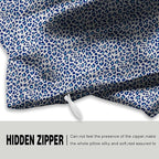 Mulberry Silk Pillowcase for Hair and Skin King Size Leopard Print Silk Pillow Cases with Zipper Soft Breathable Smooth Cooling Silk Pillow Covers for Sleeping (Blue Leopard, 20"X 36",1Pcs)