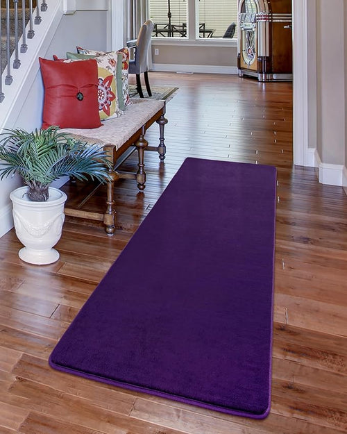 Andecor Shag Runner Rug for Bedroom Living Room, 2x6 Purple Washable Fluffy Hallway Runner Area Rugs for Kitchen Boys Girls Kids Room Home Decorations Carpet