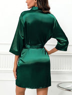 Samring Women's Bride Bridesmaids Robe Short Satin Kimono Robes for Wedding & Bridal Party Silk Bathrobes for Women