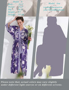 Aensso Long Soft Lightweight Silky Kimonos Robes for Women, Luxury Japanese Floral Womens Kimono Robe
