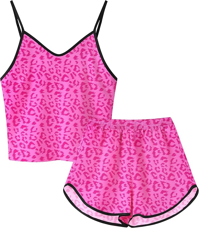 Girls & Women Silk Pajamas Set Satin Camisole Sleepwear 2 Piece Pjs, 3 Years - Women XXL