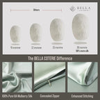 Bella Coterie Luxury Silk Pillowcase for Hair and Skin | 30 Momme | 100% Pure 6A Mulberry Silk | Super Soft | Perfectly Plush [Queen, Sage Green]