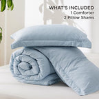 Bedsure Full Comforter Set - Light Blue Full Size Comforter, Soft Bedding for All Seasons, Cationic Dyed Bedding Set, 3 Pieces, 1 Comforter (82"x86") and 2 Pillow Shams (20"x26"+2")
