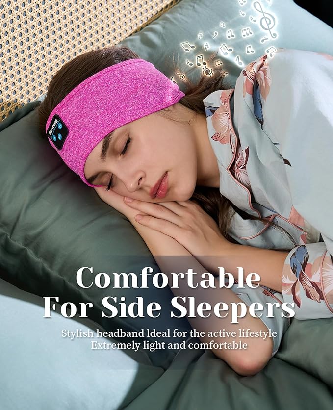 Perytong Sleep Headphones Bluetooth Headband Sleeping Headphones Wireless Sleep Headband with Comfortable Earbuds for Side Sleepers, Sleeping Eye Mask for Women Men Workout Running