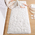 ISEAU Runner Rug for Bedroom, 2x6 Feet Shag Area Rug with Upgrade Non Slip, Fluffy Carpet Runner for Hallway, Fuzzy Soft Living Room Rugs for Kids Girls Bedroom Decor, Cream White