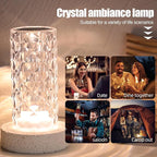 oneleaf Table Lamp Rose Crystal Modern LED Cordless,Rechargeable Battery Touch Desk lamp with Remote Control, Night Light for Couple Dinner/Restaurant/Bedroom/Camp (A-Monochrome)