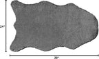 Walk on Me Faux Rabbit Area Rug - Plush, Fur Skin, Sheepskin, Suede Hide, 100% Polyester, Washable Animal Rug - Extreme Comfort, Softness, Stylish - Living Room & Dining Area (24"x39", Black/White)