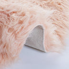 SAFAVIEH Faux Sheep Skin Collection 6' x 9' Light Pink FSS115U Silken Glam 2.35-inch Thick Area Rug