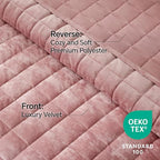 BEDELITE Velvet Quilt Set King Size - Luxury Velvet Comforter Bedding Set 3 Pieces, Lightweight Soft Cozy Rose Pink Oversized Bedspread Coverlet for All Seasons with 2 Pillow Shams