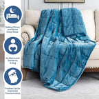 Weighted Blanket 20 lbs for Queen Bed, Flannel Shaggy Sherpa Weighted Blankets for Adults Comfortable Weighted Blankets for Calming and Relax, Bed Sofa Heavy Blankets,60x80 inches,State Blue