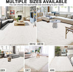 White Area Rugs 8x10 for Living Room, Large Fluffy Shag Rug for Bedroom, Kids Room Decor, Non-Slip Big Furry Plush Rug for Teen, Baby Nursery, Soft Fuzzy Cozy Carpets for Playroom, Modern Home Decor