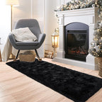 Noahas Black Runner Rug for Hallway,2'x6' Long Area Rugs for Bedroom Living Room,Non Slip Thick Shag Floor Carpet for Entryway Kitchen Dorm Nursery Bedside Kids Room