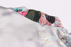 Women's Short Kimono Robes Bride and Bridesmaid Satin Floral Bathrobe Peacock Sleepwear Dressing Gown for Wedding Party