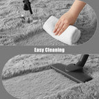 Macgace Fluffy Runner Rug, 2x6 Grey Washable Hallway Area Rugs for Bedroom Living Room Kitchen Laundry, Long Shag Rug with Non Slip Rubber Backing Fuzzy Entryway Carpet Modern Home Decor