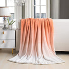 Elegant Comfort Throw Blanket, Reversible Sherpa Flannel, Ultra-Soft, Fuzzy, Cozy and Plush- All Season Lightweight Decorative Throw, 50 x 60 inches, Ombre Design Sherpa Throw, Dusty Rose