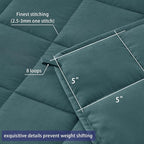 yescool Weighted Blanket for Adults (17 lbs, 60" x 80", Teal) Cooling Heavy Blanket for Sleeping Perfect for 160-180 lbs, Queen Size Breathable Blanket with Premium Glass Bead, Machine Washable