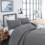 CLOTHKNOW Dark Grey California King Comforter Set Gray Bedding Comforter Sets Soft Grey Comforter Men Women Comforter with 2 x Pillow Cases