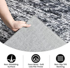CRYPTOLITE Area Rugs for Living Room, 5x7 Washable Vintage Faux Wool Throw Bedroom Rug, Low Pile & Non-Slip Indoor Floor Carpet for Dining Room, Home Office, Kids Room, Bedside (Dark Grey)