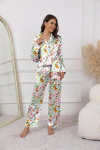 Ekouaer Pajamas For Women Set Silk Pjs 2 Piece Satin Sleepwear Long Sleeve Button Down Lounge Sets With Pant