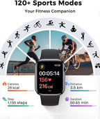 Smart Watch, Fitness Watch for Women Men with 24/7 Heart Rate/Blood Pressure Monitor,Pedometer, Sleep Tracker, 120+ Sport Modes, IP68 Waterproof Activity&Fitness Tracker Compatible with Android iPhone
