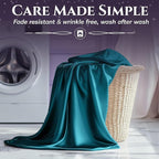 SLEEP SANCTUARY Satin Sheets Full Size – 4 Piece Luxury Silky Bed Set, Softer Than Silk, 15" Deep Pocket, Cooling & Wrinkle-Free, Moisture-Wicking & Breathable for Hair & Skin (Sea Teal)