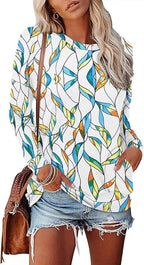 Magritta Women's Long Sleeve Leopard Color Block Tunic Comfy Crewneck T Shirt Tops Black XL