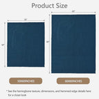 Knitted Throw Blanket 50"X60", Navy Blue Knit Throws for Bed, Super Soft Boho Chevron Blankets for Couch Sofa Chair Room Decor, Textured Decorative Farmhouse Cozy Lightweight