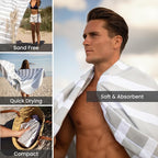 SummerSand Microfiber Beach Towel XXL Oversized (71 x 63 in) - Quick Dry, Sand Free - Compact and Lightweight for Travel - Recycled Materials - Extra Large Beach Blanket - Marble Sand