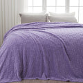 NEWCOSPLAY Super Soft Queen Blanket Lavender Premium Silky Flannel Fleece 3D Heart Checkered Lightweight Bed Blanket All Season Use (Lavender Heart, Queen(90"x90"))