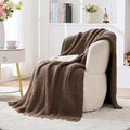Dark Brown Chunky Knit Throw Blanket 50"x60" - Soft Cozy Thick Knitted Blanket for Couch Sofa Bed, Cute Fall Decorative Throw for Living Room