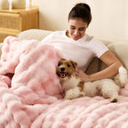 Bedsure GentleSoft Fluffy Fuzzy Cute Pink Blanket Teen Girls Gifts, Soft Cozy Faux Fur Throw Blanket, Valentines Tie-Dye Pink Room Decor for Girlfriend Women, Thick Warm Plush Room Decor Gifts for Her