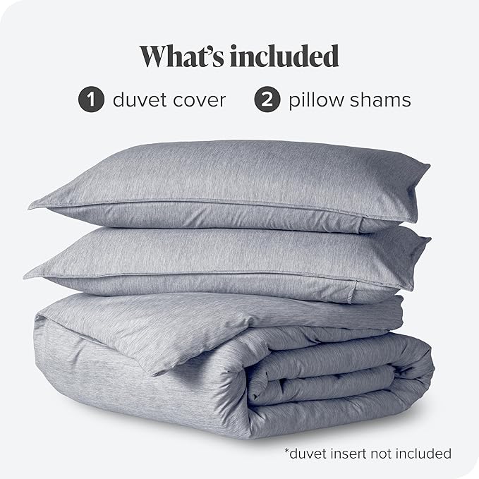 Bare Home Bedding Duvet Cover Queen Size - Premium 1800 Super Soft Collection - Lightweight Duvet Cover - Soft Textured Bedding (Queen, Heathered Midnight Blue)