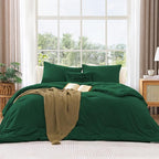 WRENSONGE King Size Comforter Set - 3 Pieces Emerald Green Comforter Prewashed Soft Lightweight for All Seasons,Fluffy Down Alternative Comforter King Size with 2 Pillow Shams