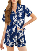 Silk Pajamas for Women Short Sleeve Sleepwear Soft Button Down Loungewear 2 Piece Satin Pjs Shorts Set S-XXL