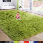 Amdrebio Grass Green Rug 6x9 for Living Room Bedroom, Fluffy Shag Plush Area Rugs for Kids Room Baby Nursery Decor, Modern Cool Fuzzy Floor Furry Shaggy Fuzzy Moss Carpet for Office Dorm Playroom